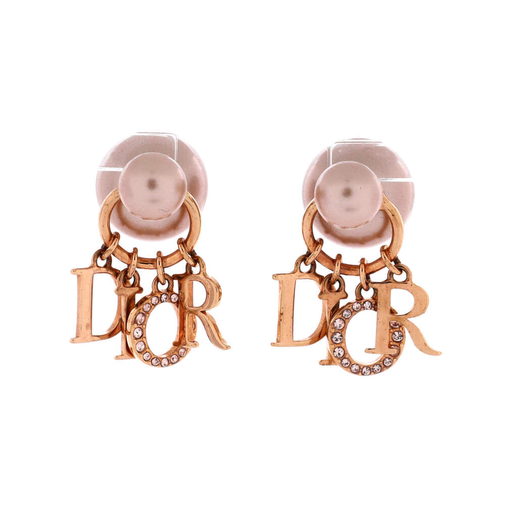Christian Dior Tribales Dangle Dior Logo Stud Earrings